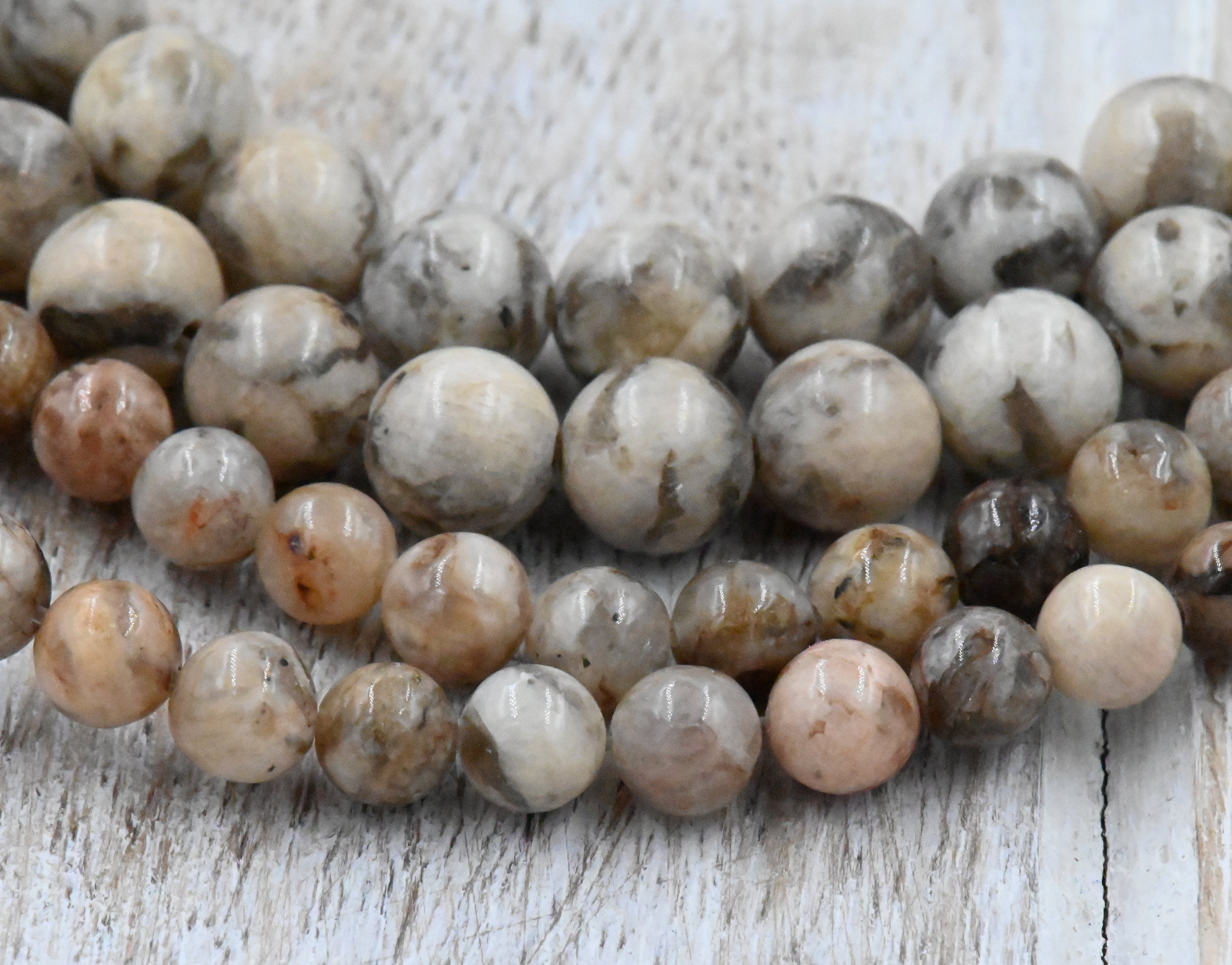 Feldspar 4mm, 6mm, 8mm, 10mm, 12mm Round Beads -15 inch strand