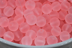 Pale Coral 6mm 8mm Frosted Matte Glass Round Druk Beads