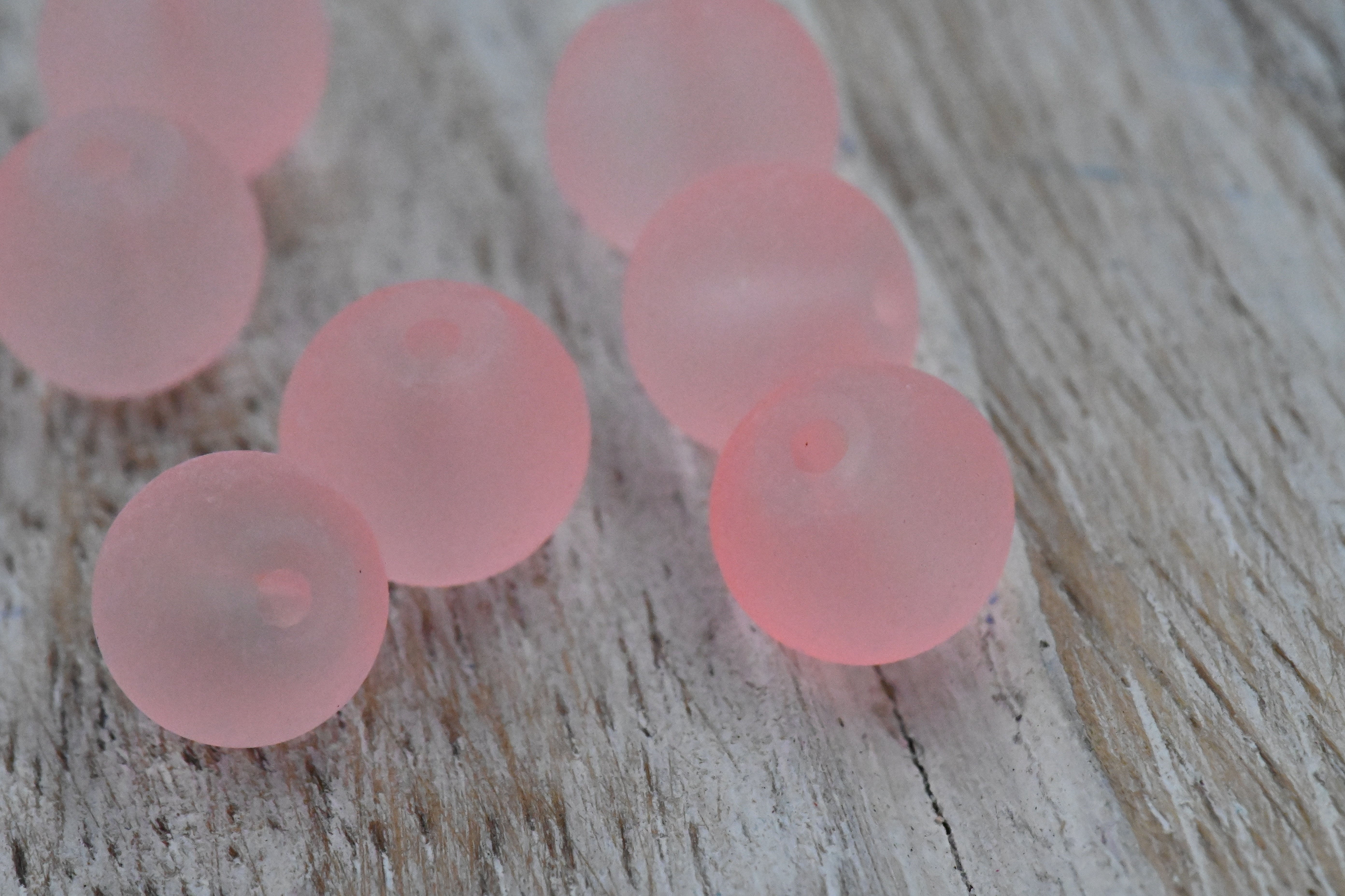 Pale Coral 6mm 8mm Frosted Matte Glass Round Druk Beads