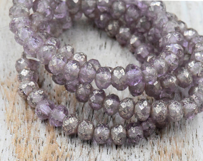 3x5mm Czech Rondelle Thistle with a Mercury Finish Main Image