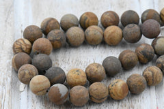 Two Strands 8mm Matte Picture Jasper