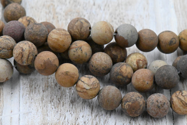 Two Strands 8mm Matte Picture Jasper Main Image