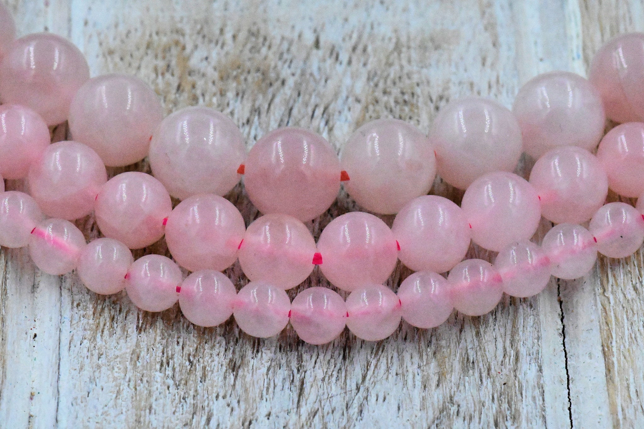 Rose Quartz 4mm, 6mm, 8mm, 10mm Pink Rose Quartz  -15 inch strand