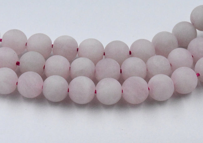 Matte Pale Rose Quartz 4mm 6mm 8mm 10mm Hover Image