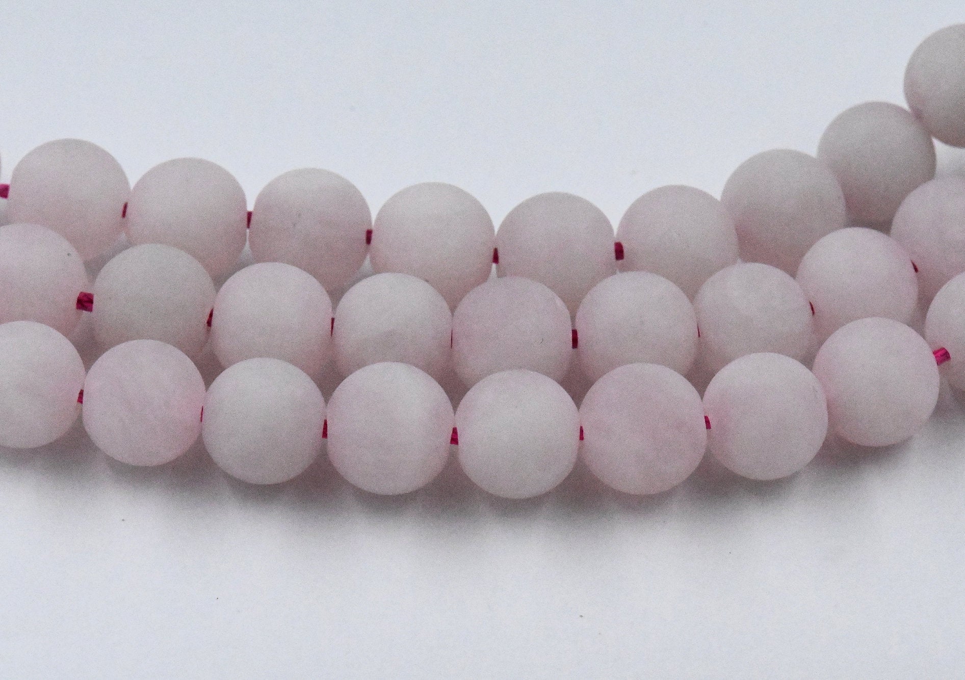 TWO STRANDS Matte Pale Rose Quartz 4mm 6mm 8mm 10mm