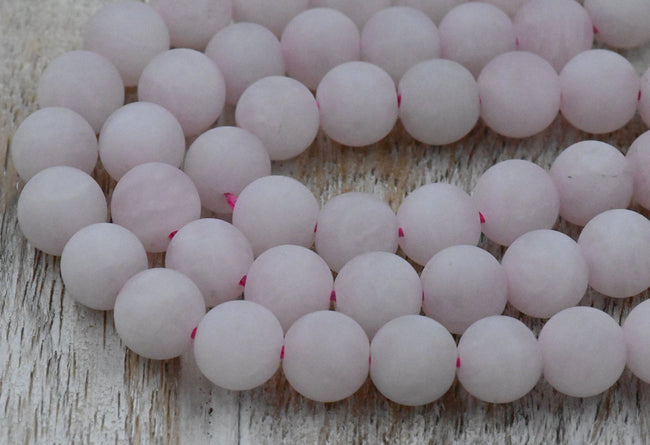 TWO STRANDS Matte Pale Rose Quartz 4mm 6mm 8mm 10mm Hover Image