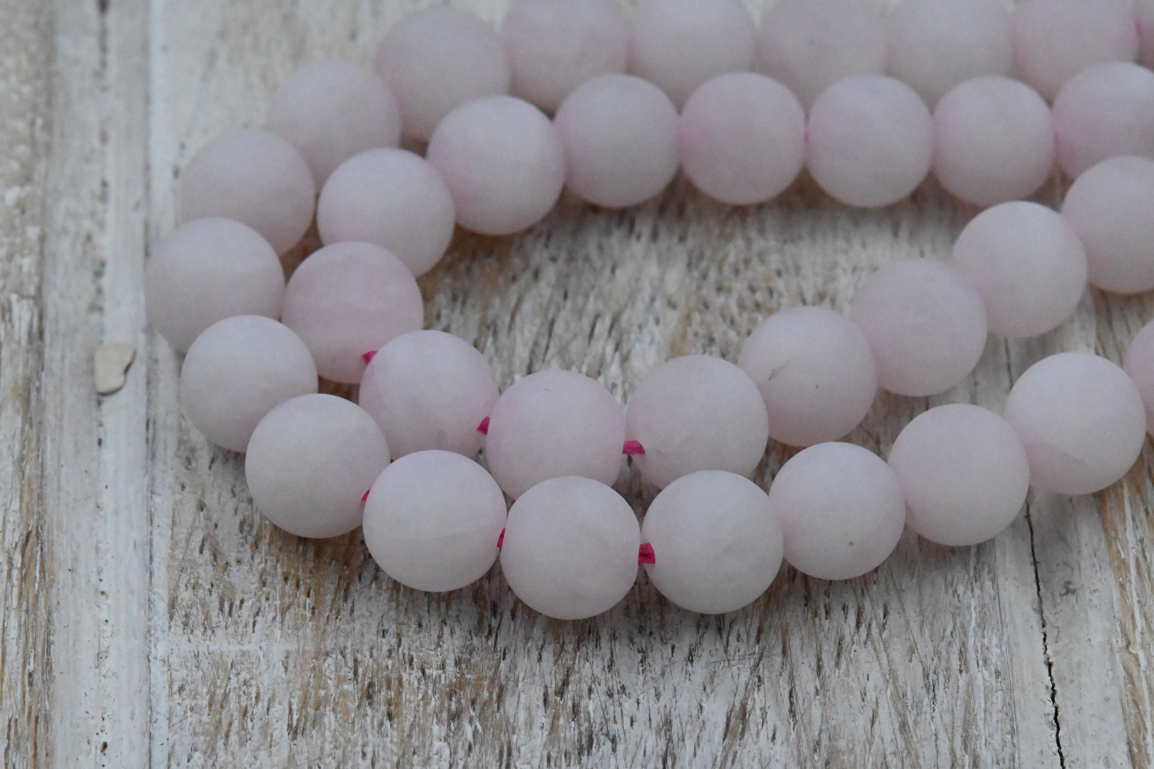 TWO STRANDS Matte Pale Rose Quartz 4mm 6mm 8mm 10mm