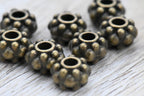 Beaded Spacer beads, Rondelle Antique Bronze, Antique Copper or Antque Silver