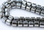 8mm Hematite Silver Drum Focal Beads