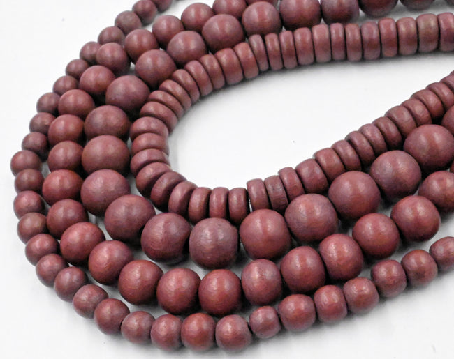 TWO STRANDS Santa Fe Brown Wood Round 8mm, Light Brown -16-inch strand Main Image