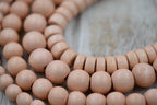 Summer Peach Beige Wood 6mm 8mm 10mm Round 8x5mm Rondelle beads -16 inch strand