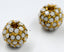 White Opal Micro Pave Cubic Zirconia Beads,1pc Gold 8mm