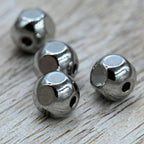 Stainless Steel Beads, Faceted, Round 5mm, 6mm -25pc