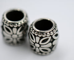 304 Stainless Steel Spacer Beads, Large Hole Beads, 1pc Column, Antique Silver, 9.5x9.5mm