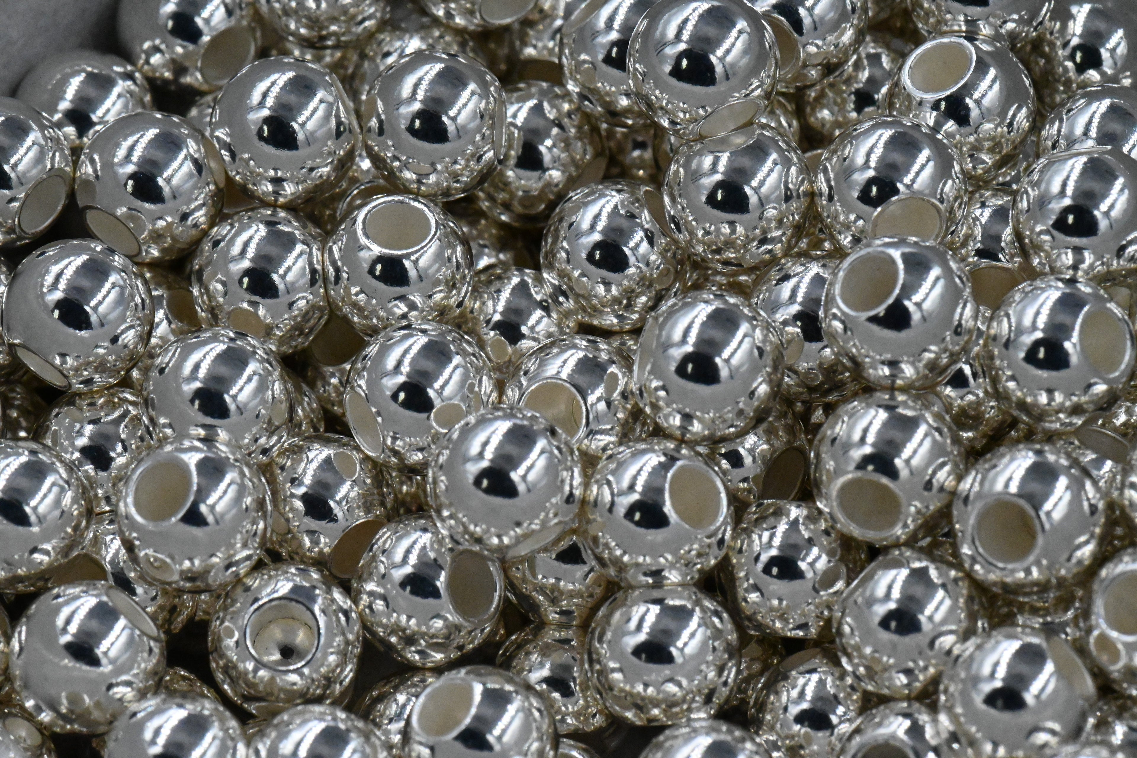 Stainless Steel Beads, Round, Silver Color Plated, 8x6.5mm 20pc