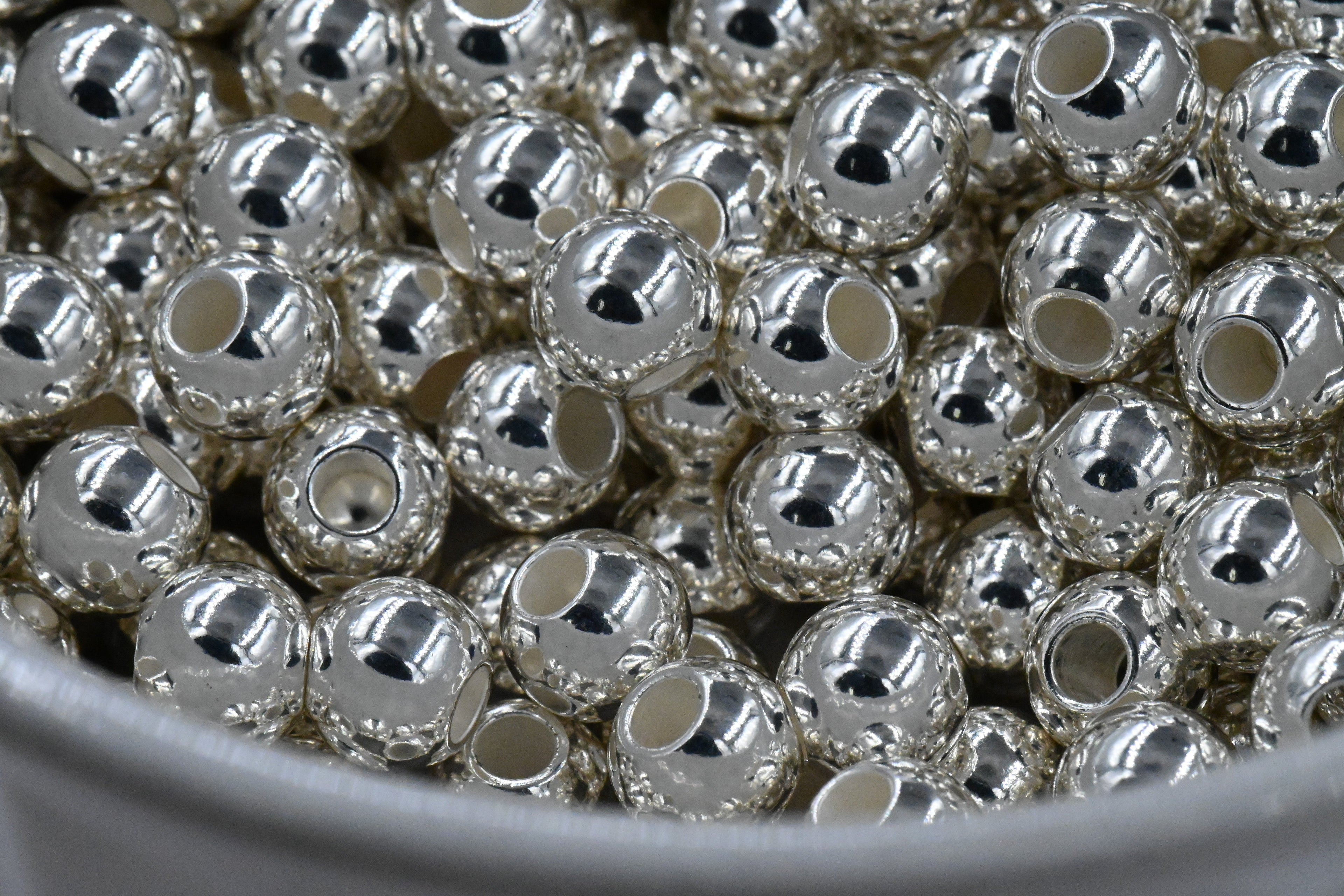 Stainless Steel Beads, Round, Silver Color Plated, 8x6.5mm 20pc