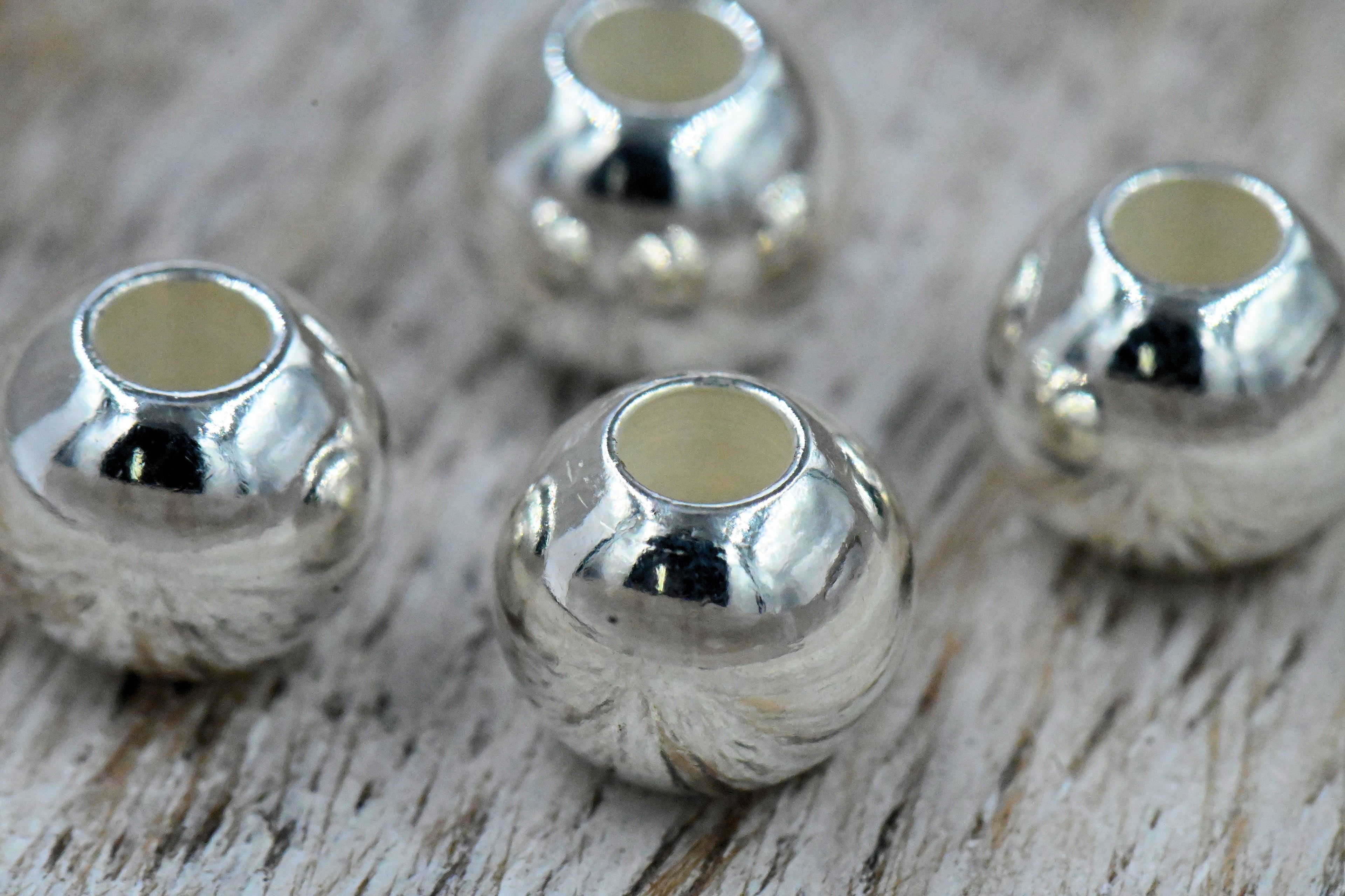 Stainless Steel Beads, Round, Silver Color Plated, 8x6.5mm 20pc