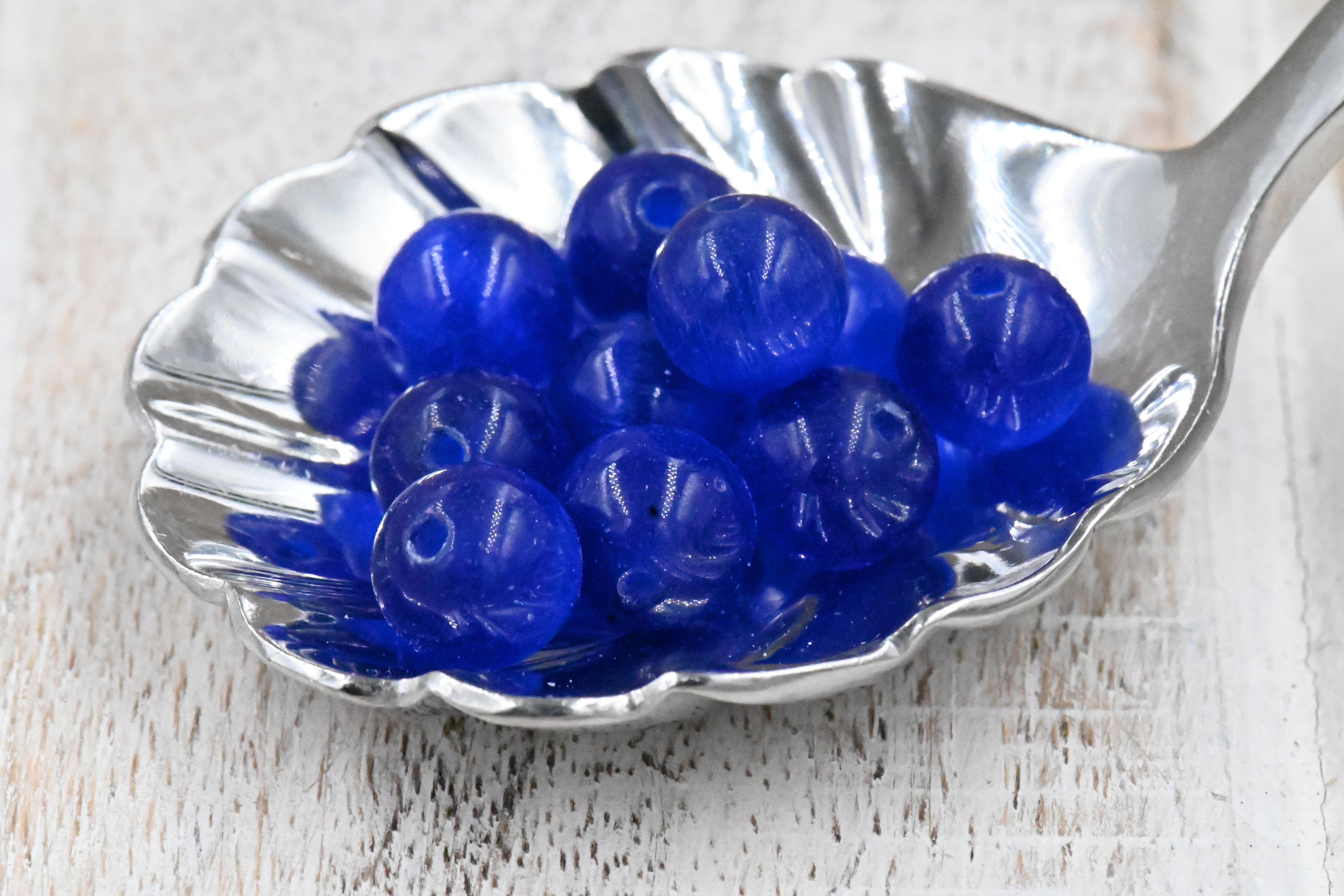 Cat Eye Beads BLUE 4mm, 6mm, 8mm, 10mm, 12mm  -14.5 inch strand