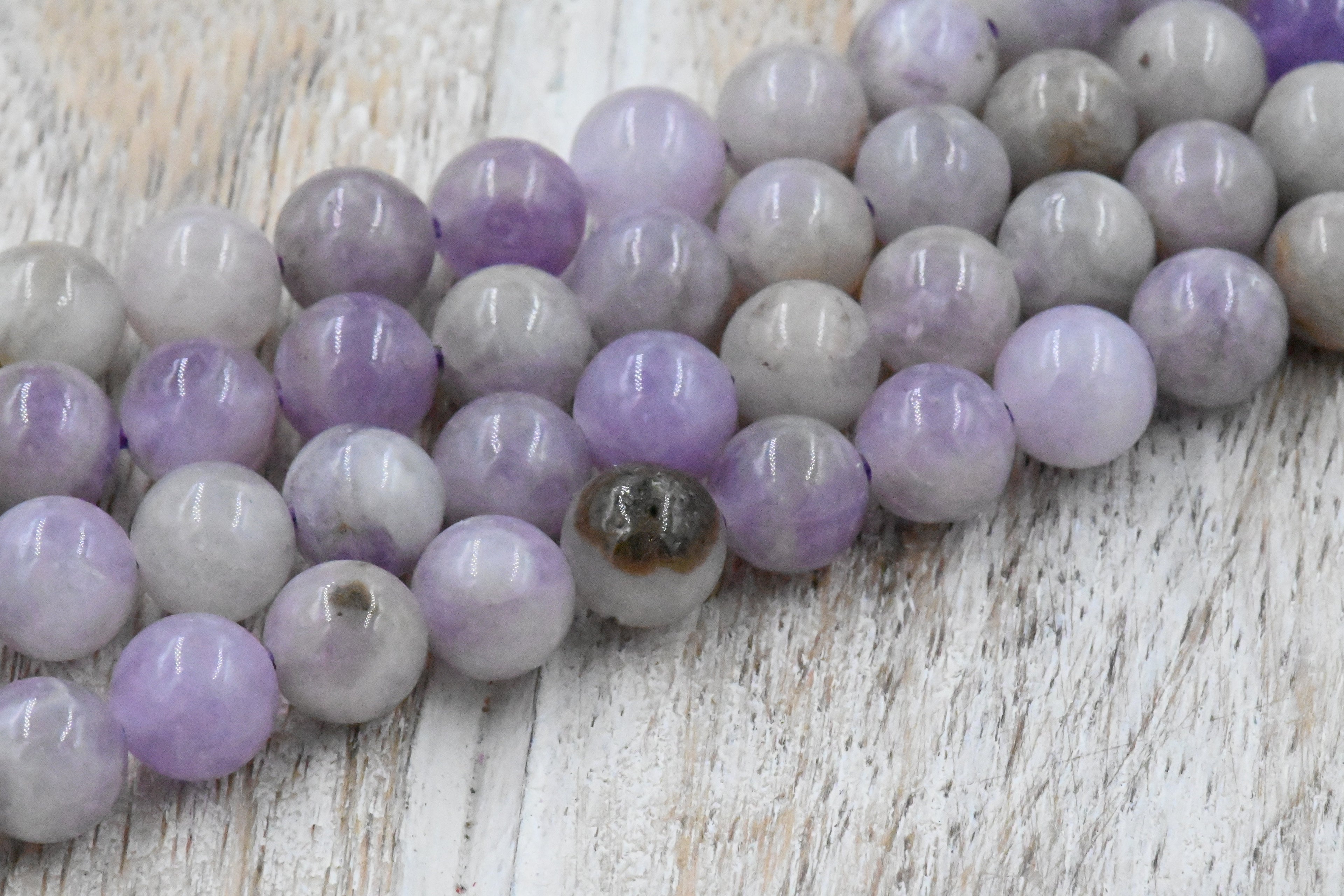 TWO STRANDS  Light Amethyst 8mm Round