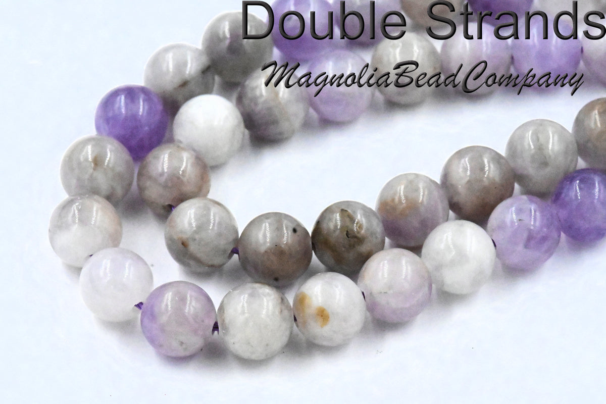 TWO STRANDS  Light Amethyst 8mm Round