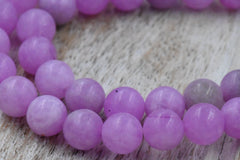 8mm Matte Violet Purple Malaysia "Jade" Round Beads -15 inch strand