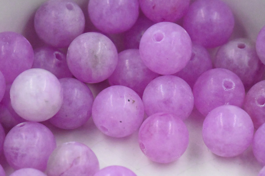 8mm Matte Violet Purple Malaysia "Jade" Round Beads -15 inch strand