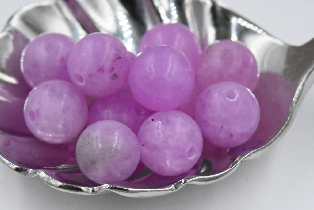8mm Matte Violet Purple Malaysia "Jade" Round Beads -15 inch strand