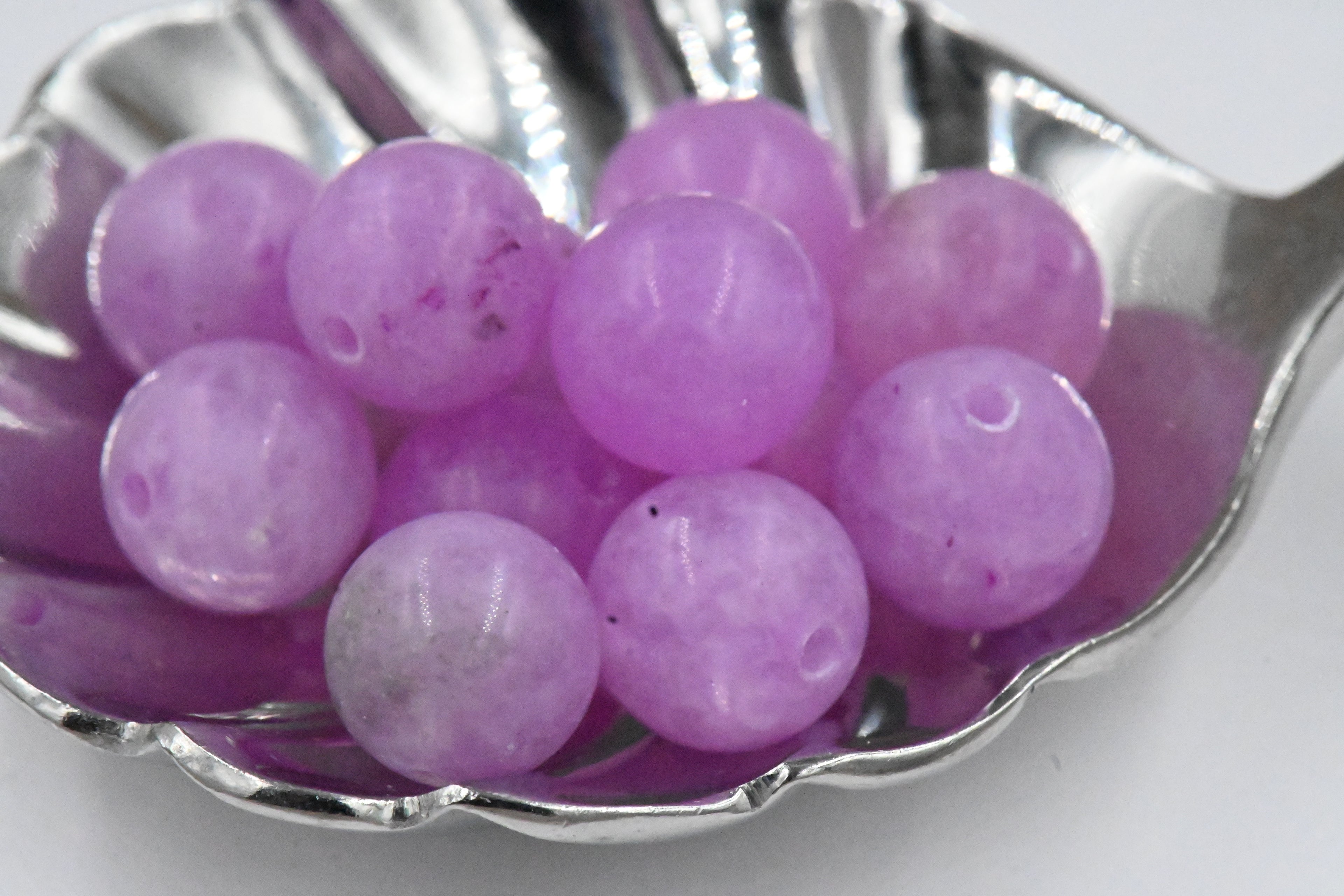 8mm Matte Violet Purple Malaysia "Jade" Round Beads -15 inch strand