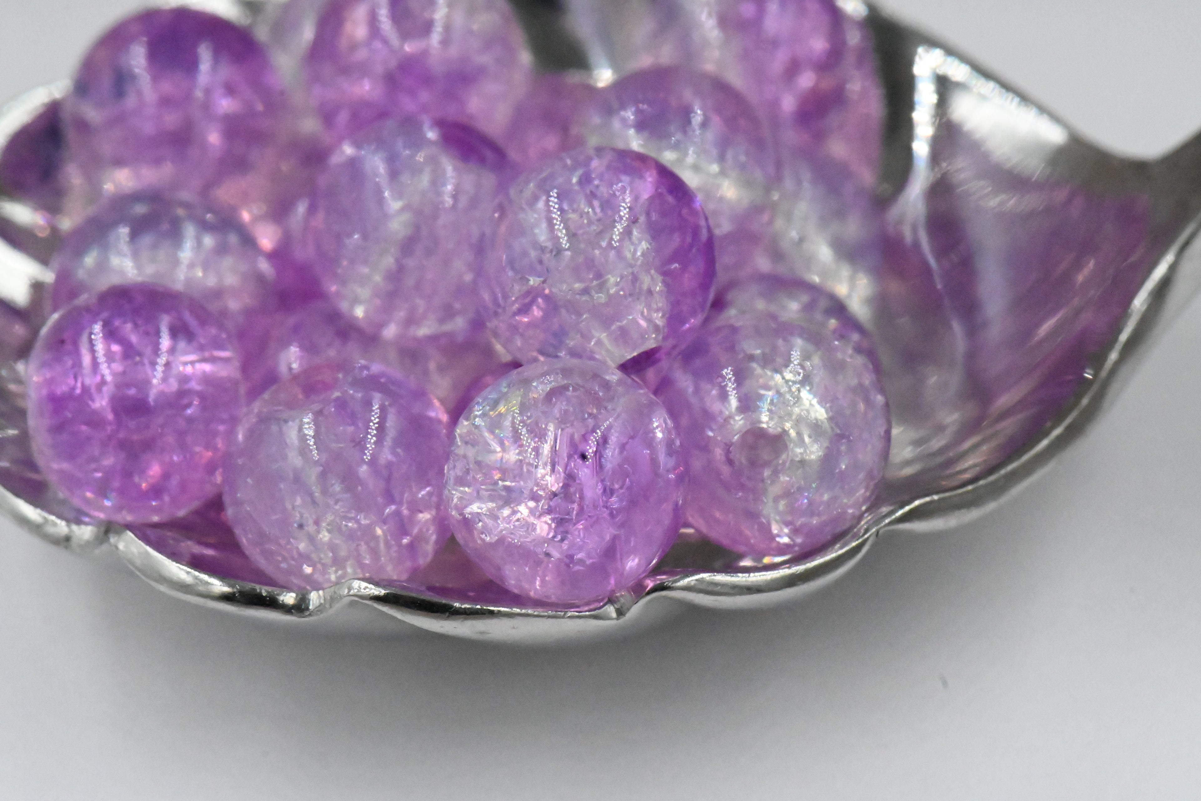 100pc Purple 6mm 8mm 10mm Lilac Transparent Glass Beads ,