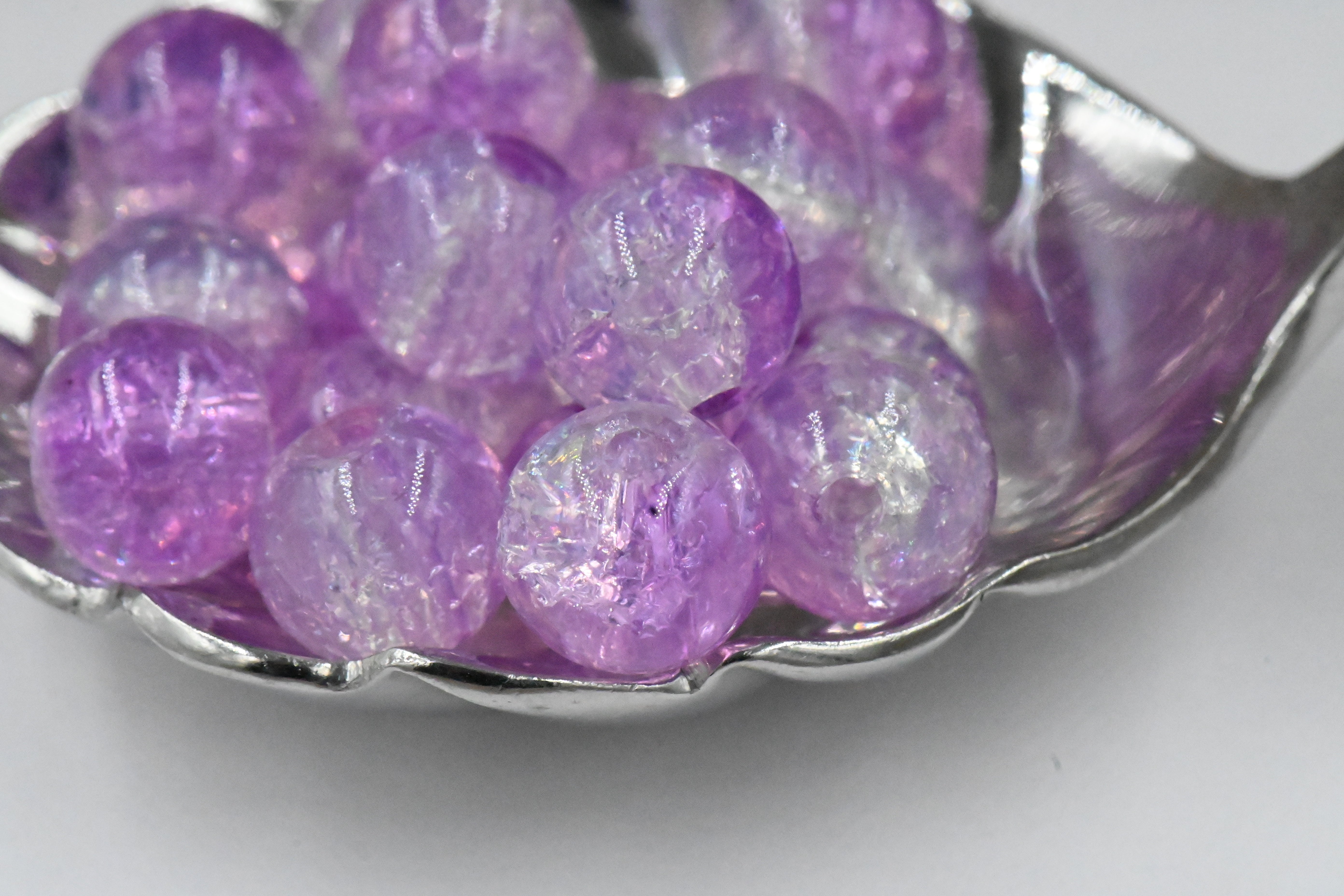 200pc Purple 6mm 8mm 10mm Lilac Transparent Glass Beads ,