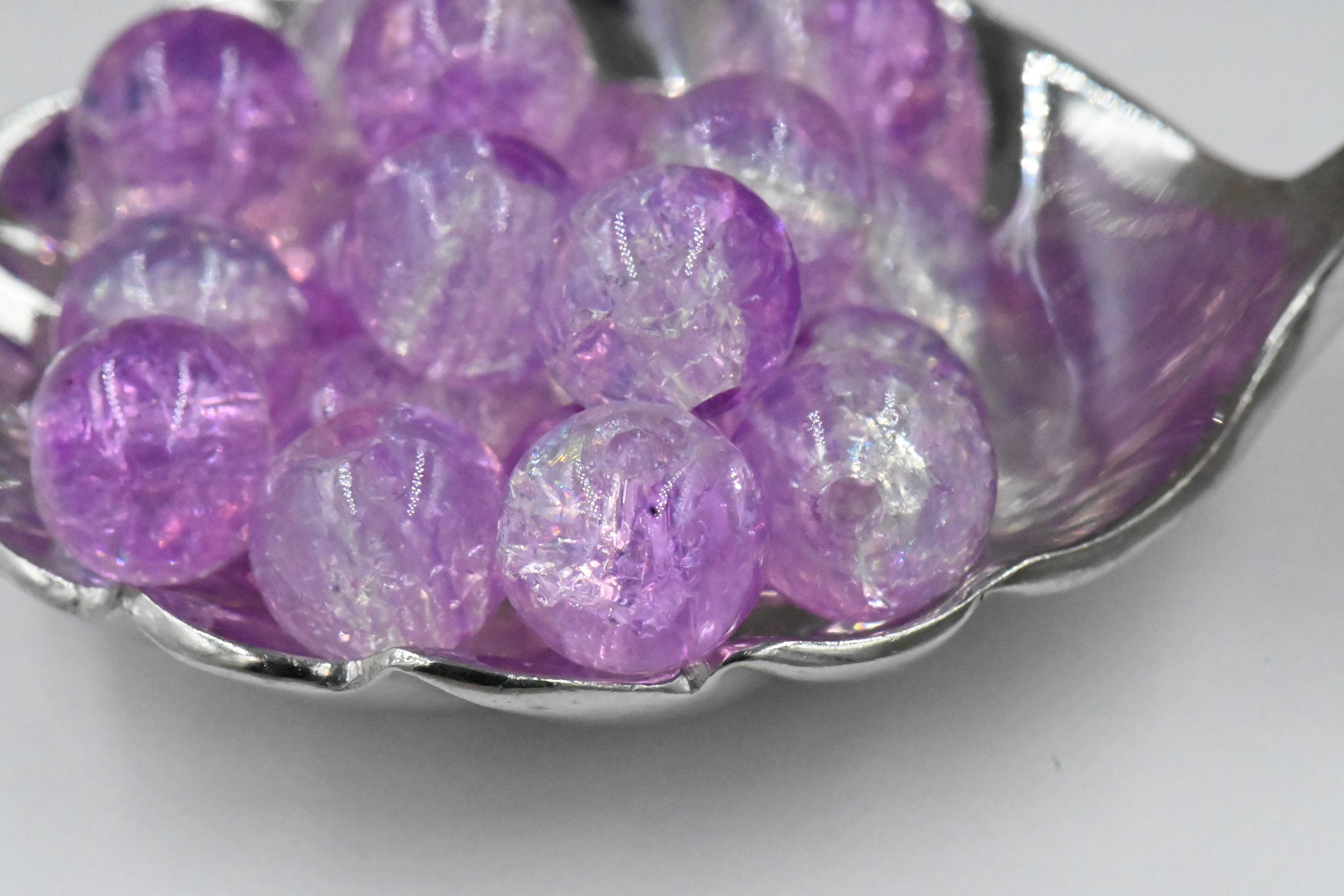 200pc Purple 6mm 8mm 10mm Lilac Transparent Glass Beads
