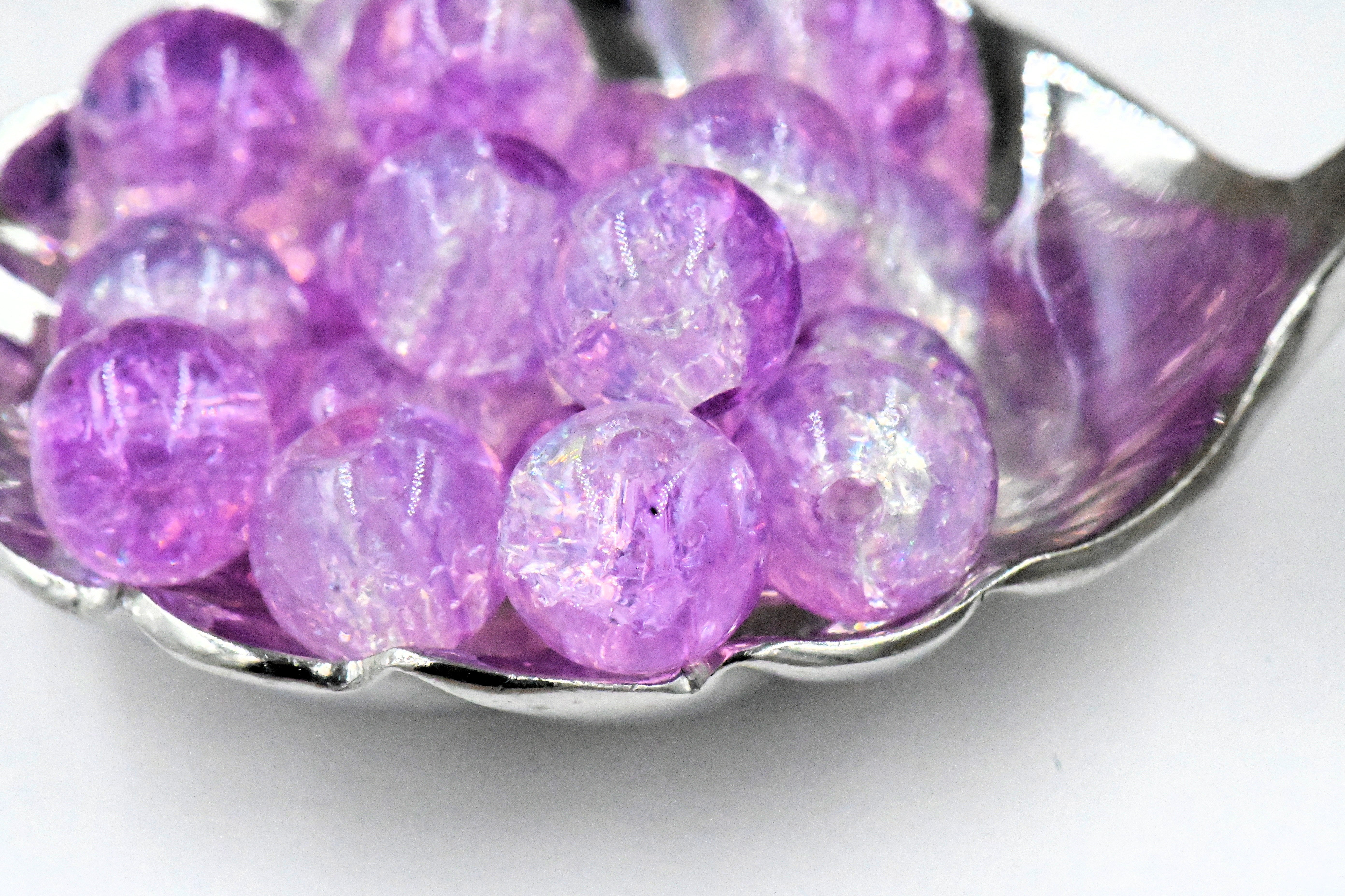 100pc Purple 6mm 8mm 10mm Lilac Transparent Glass Beads ,