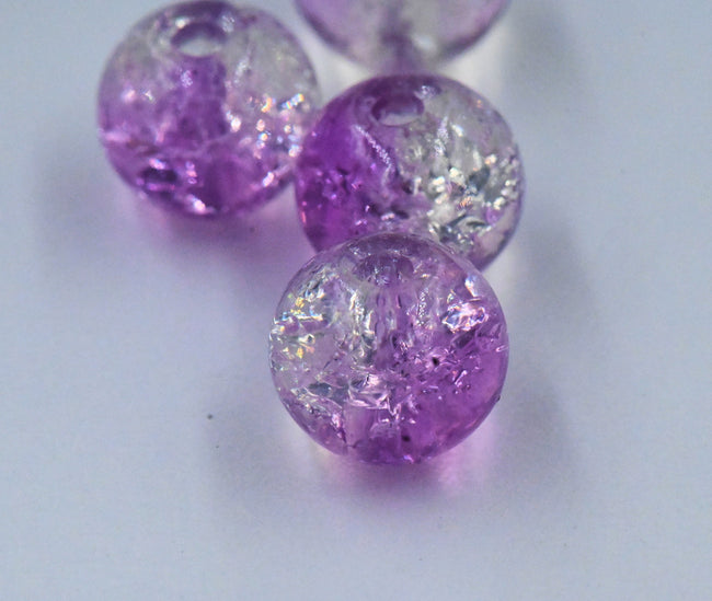 100pc Purple 6mm 8mm 10mm Lilac Transparent Glass Beads , Main Image