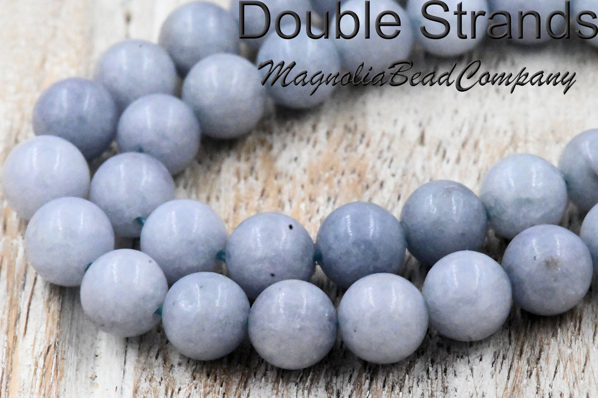 TWO STRANDS  8mm Blue Quartz Beads Strands, Dyed & Heated, Imitation Aquamarine