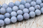 TWO STRANDS  8mm Blue Quartz Beads Strands, Dyed & Heated, Imitation Aquamarine
