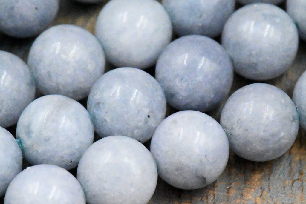 8mm Blue Quartz Beads Strands, Dyed & Heated, Imitation Aquamarine