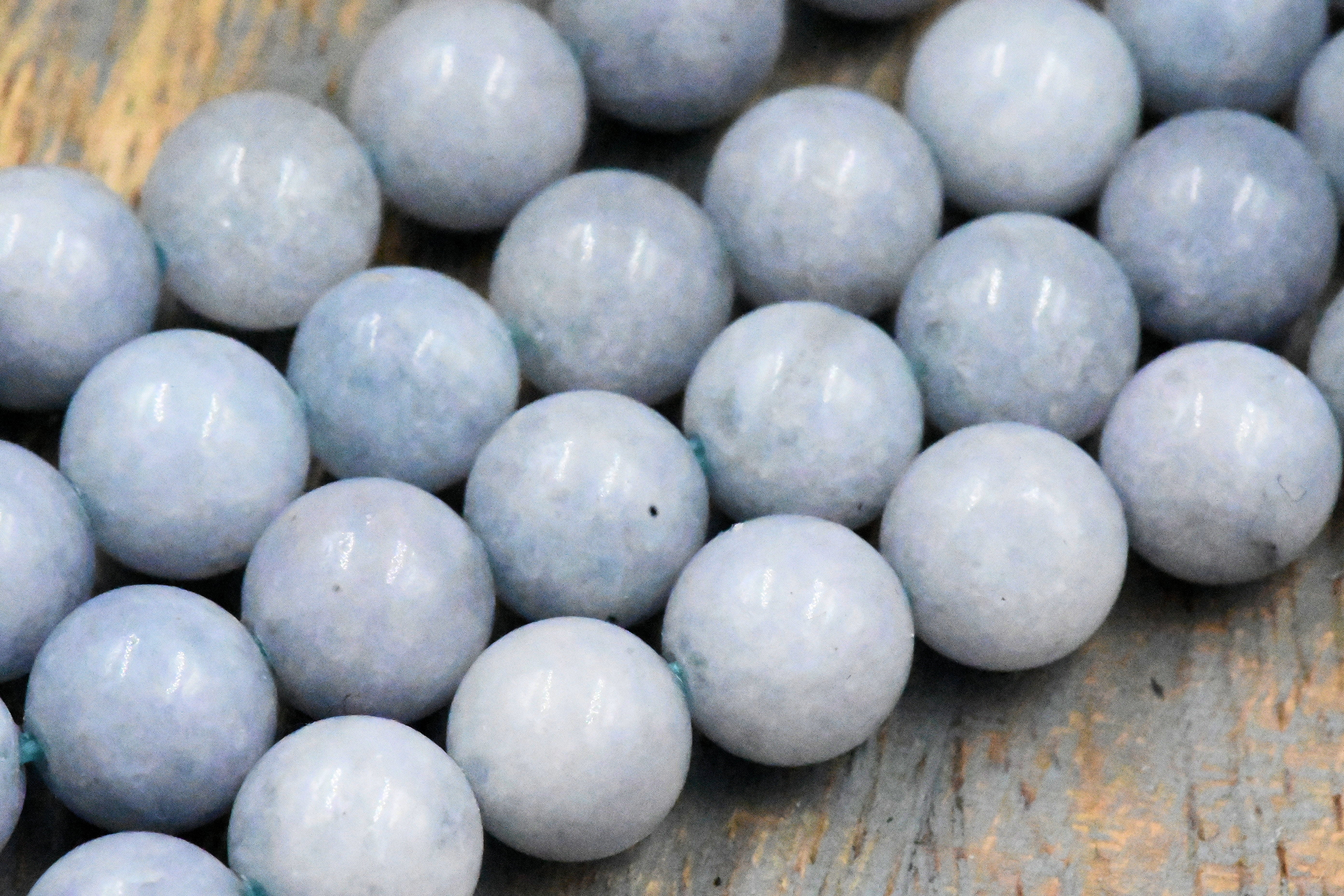 8mm Blue Quartz Beads Strands, Dyed & Heated, Imitation Aquamarine