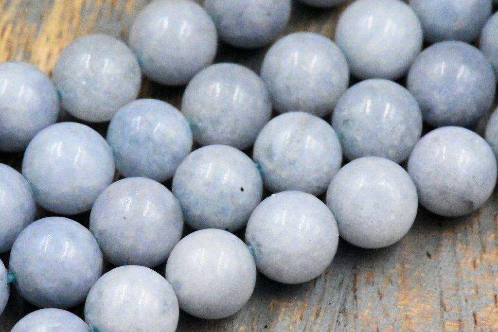 TWO STRANDS  8mm Blue Quartz Beads Strands, Dyed & Heated, Imitation Aquamarine