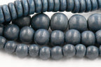 Blue Charcoal Gray Wood Beads 6mm, 8mm, 10mm,12mm, 8x5mm -16 inch Strand