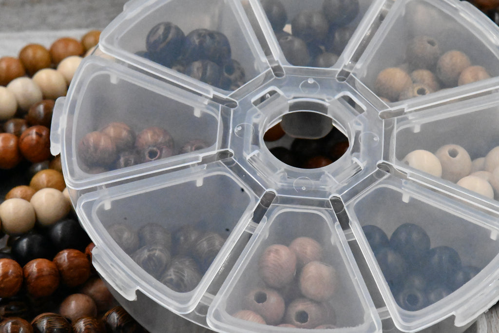 8mm Exotic Natural Wood Set Rosewood, Ebony, Bayong, Palmwood. 120pc