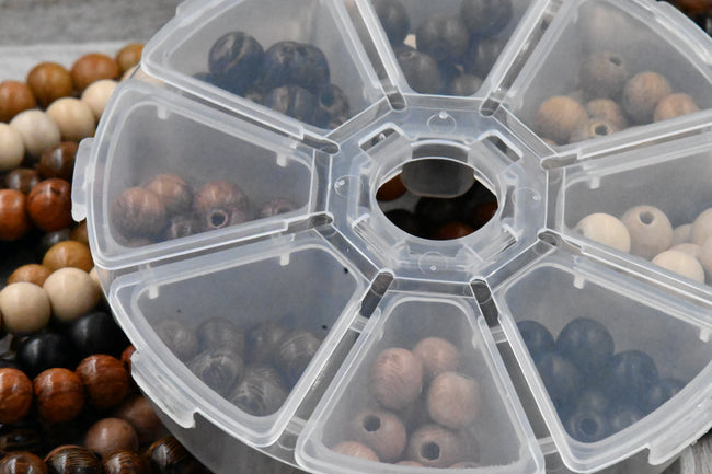 8mm Exotic Natural Wood Set Rosewood, Ebony, Bayong, Palmwood. 120pc Main Image