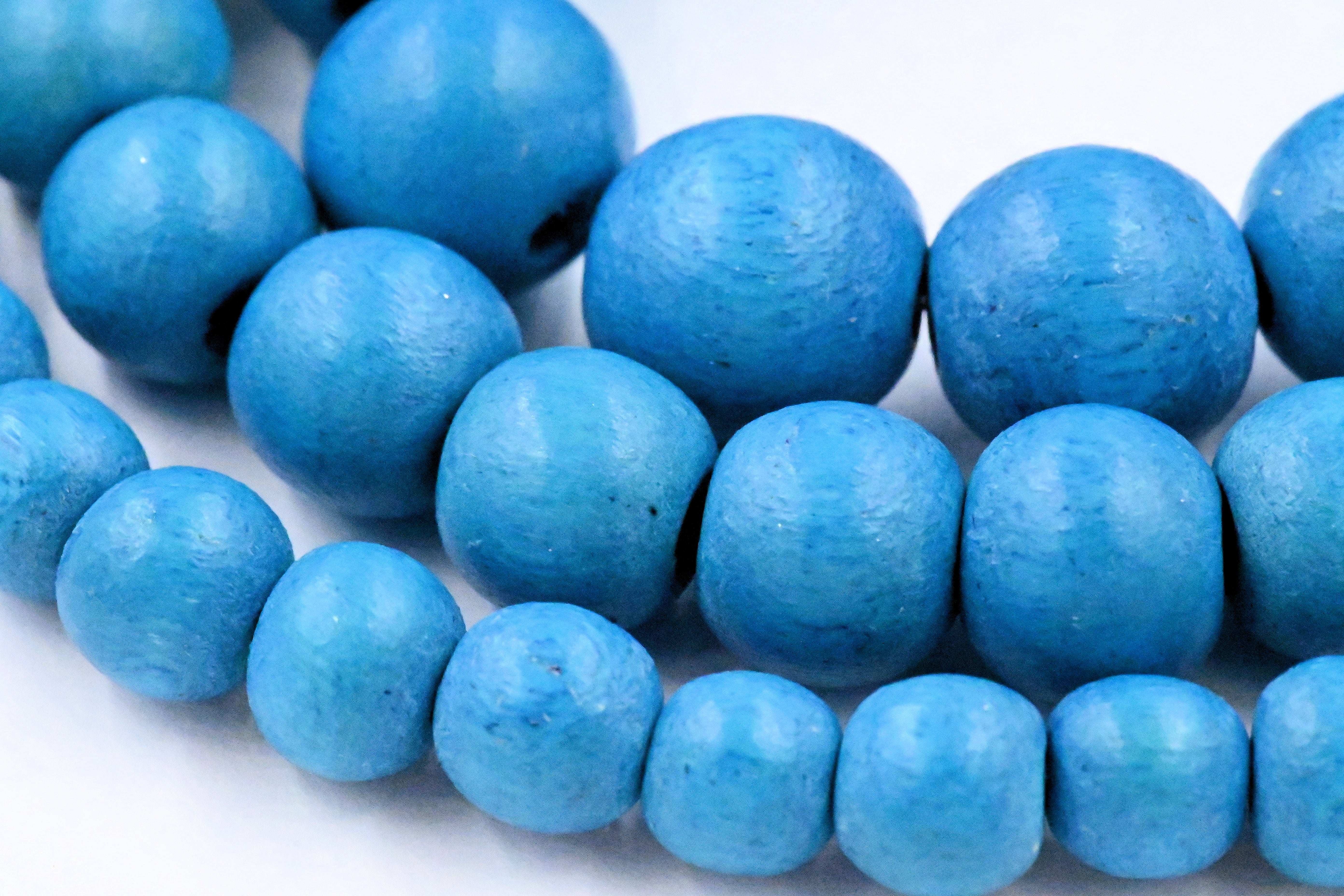 Blue Macaw Beads 6mm 8mm 10mm Wood beads -16 inch strand