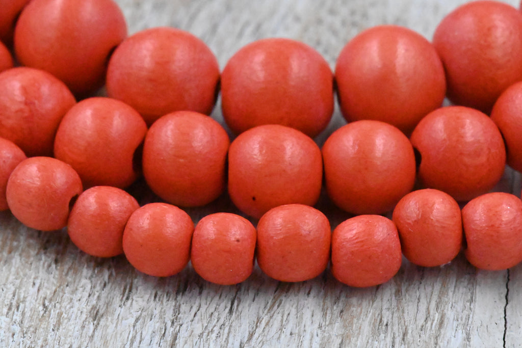 Coral Beads 6mm 8mm 10mm 12mm 15mm Wood beads -16 inch strand