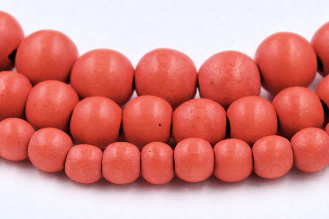 Coral Beads 6mm 8mm 10mm 12mm 15mm Wood beads -16 inch strand Hover Image