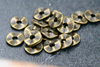 Wavy Spacer beads, Flat Disk Antique Bronze, Antique Copper or Silver