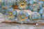 9mm Hibiscus Flower Czech 16pc Blue with an Etched Finish and a Gold Wash