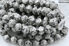 Czech Glass Beads 8mm English Cut Antique Silver 20pc