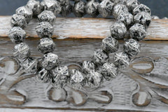 Czech Glass Beads 8mm English Cut Antique Silver 20pc