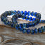Czech Glass 3x5mm 30 or 60pc Rondelle Sapphire and Teal Blue with Picasso Finish