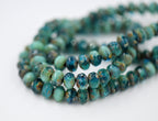 Czech Glass 3x5mm Rondelle Tiffany and Blue Turquoise 30pc